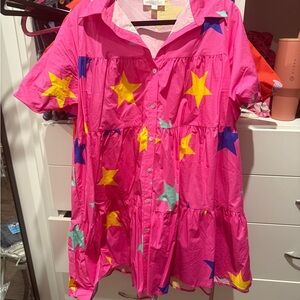 Peach Love California Pink Star Mini Dress